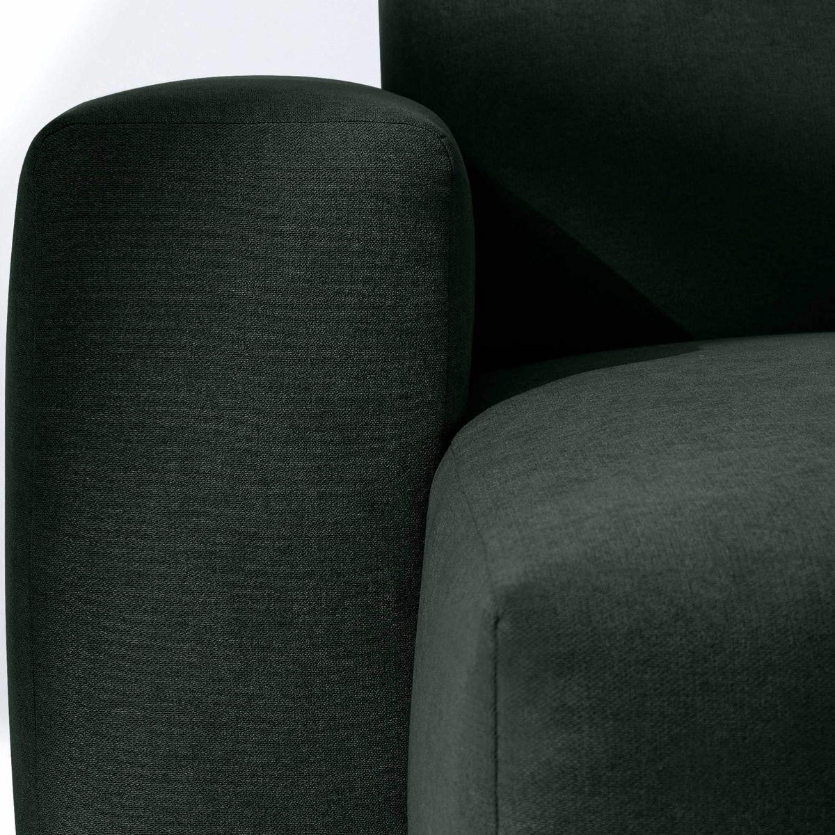 ECKSOFA LINKS MUDI in moderner Optik mit hochwertigem Kaltschaum, Cord-Stoff, Dunkelgrün - Dunkelgrün/Schwarz, Textil (280/160cm) - KONSIMO®