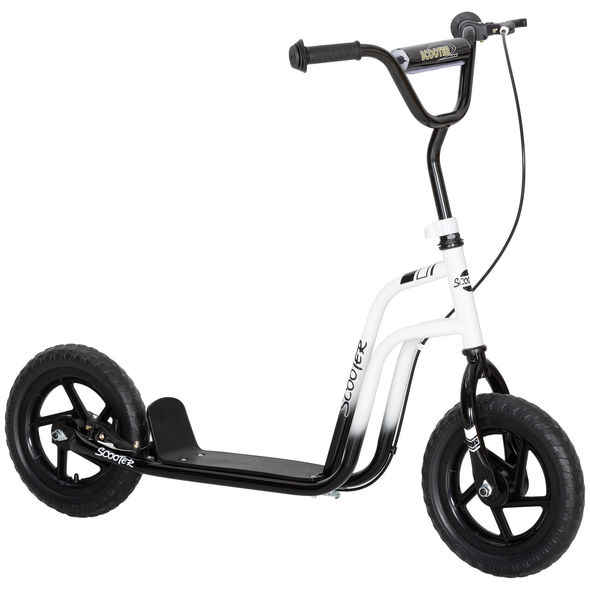 ROLLER Kinder Tretroller Kickscooter mit verstellbarem Lenker 12 Zoll Räder Weiß - Weiß, Kunststoff (115/50/88cm) - AIYAPLAY
