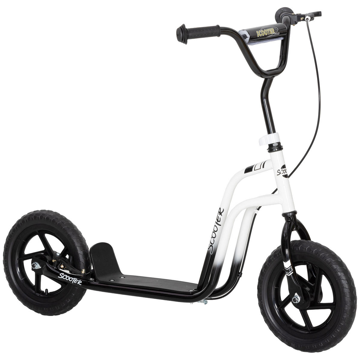 ROLLER Kinder Tretroller Kickscooter mit verstellbarem Lenker 12 Zoll Räder Weiß - Weiß, Kunststoff (115/50/88cm) - AIYAPLAY
