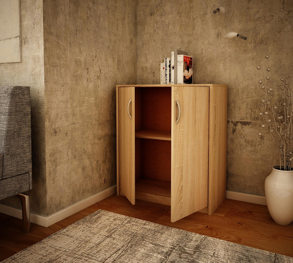 KOMMODE 74cm breit in Sonoma - Sonoma Eiche, Holzwerkstoff (74/85/35cm) - Home Collective