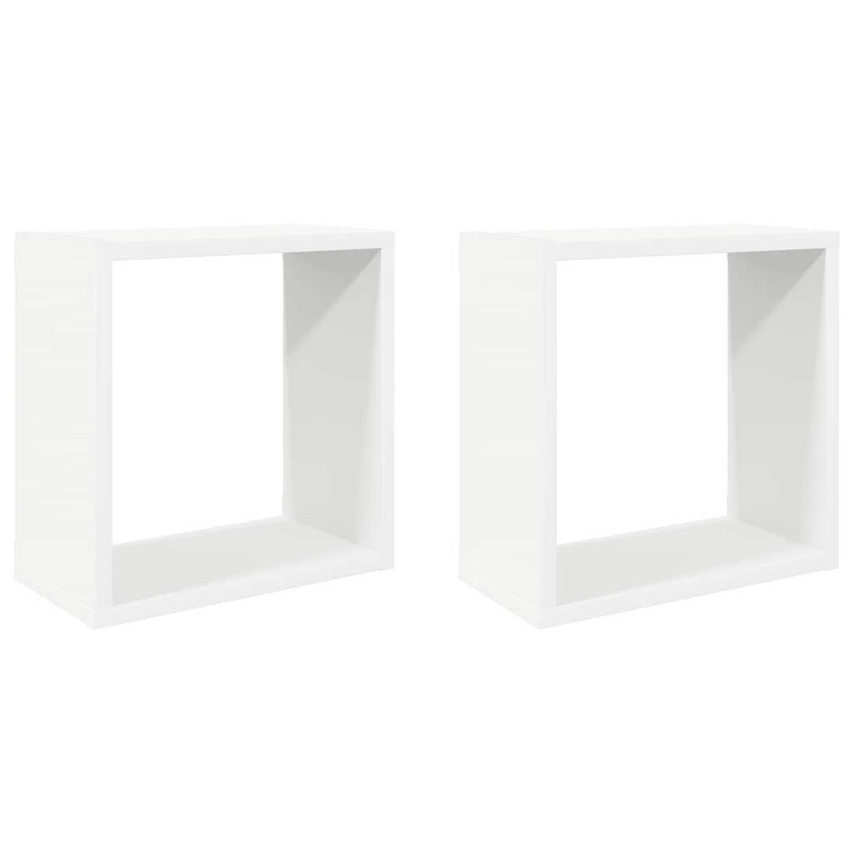 WÜRFELREGALE 2er set Weiß 30/15/30 Cm - Weiß, Holz (30/30/15cm) - vidaXL