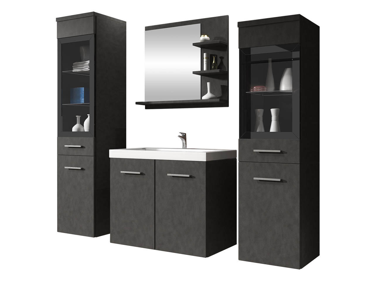 BADMÖBEL-SET Madrit I - Greige, Holzwerkstoff (30/132/30cm) - MIRJAN24