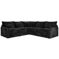 ECKSOFA VERSO L Dunkelgrau Plüsch - Dunkelgrau/Schwarz, Kunststoff/Textil (270/270cm) - MKS