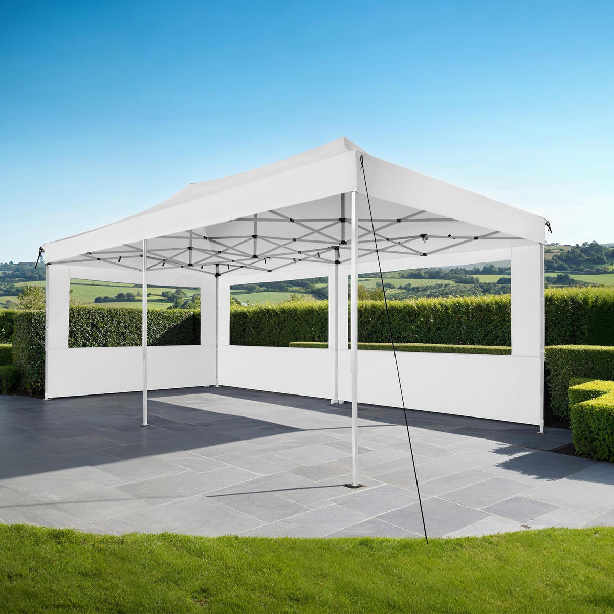 PAVILLON Viola,inklusive Spannseile, Heringe und Tragetasche,weiß - Weiß, Kunststoff (300/280/600cm) - tectake