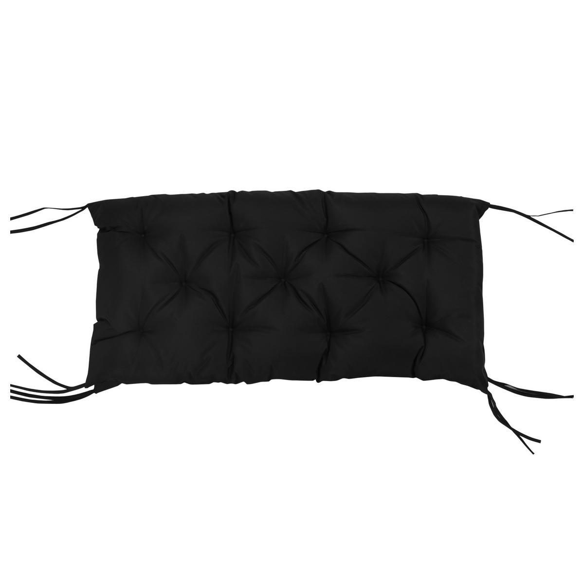 BANKAUFLAGE 3-Sitzer 100x98x8 cm - Schwarz, Kunststoff (98/8/100cm) - Outsunny