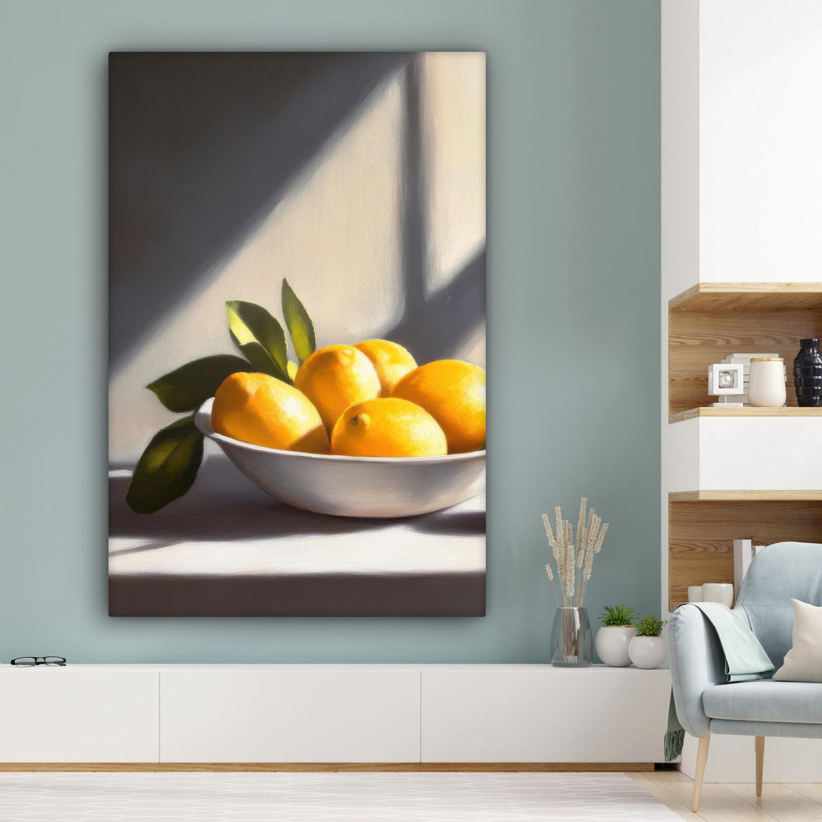 LEINWANDBILD Zitronen - Stilleben - Gelb 90x140 cm - Gelb, Textil (90/140cm) - MuchoWow