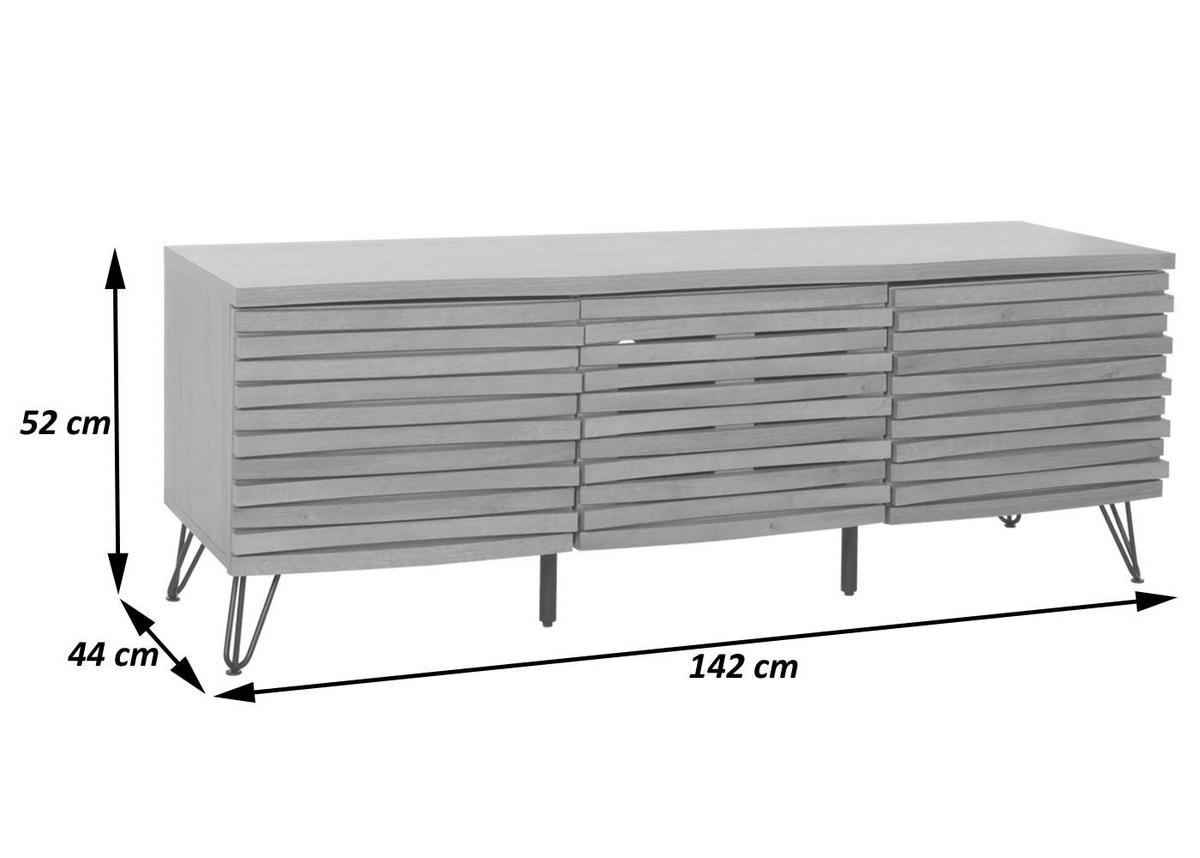 TV-RACK Beige - Beige, Holzwerkstoff (142/52/44cm) - MCW
