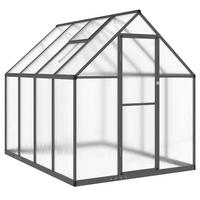 GEWÄCHSHAUS mit Fundamentrahmen Anthrazit 224x169x195 cm Alu - Anthrazit, Metall (169/195/224cm)