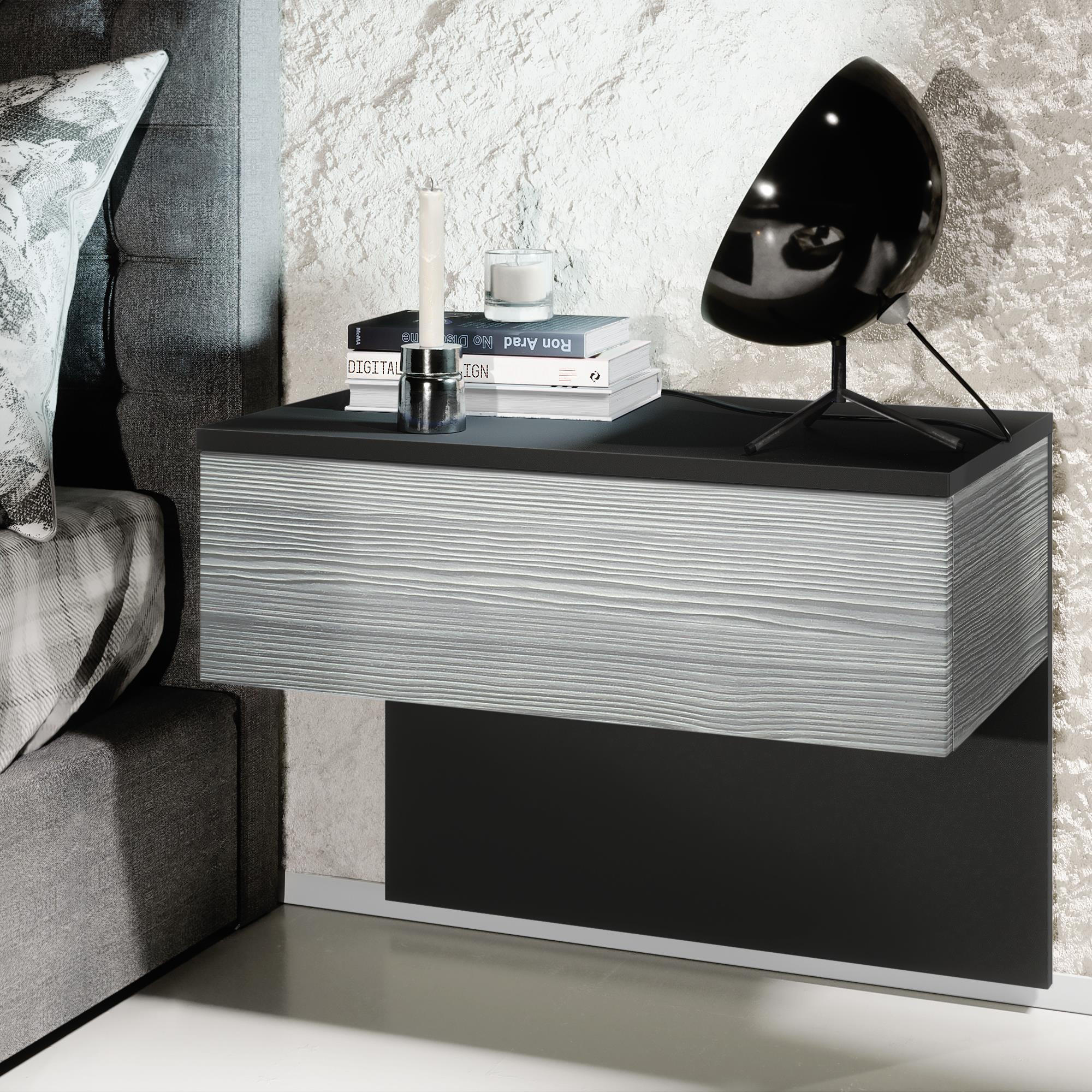 NACHTTISCH Sleep Fronten in Avola-Anthrazit - Anthrazit, Holzwerkstoff (60/46/35cm) - Vladon
