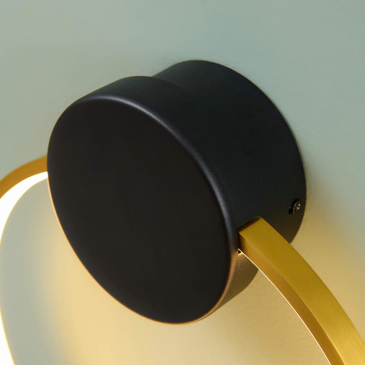 WANDLEUCHTE Alisa, Messing und Schwarz, 34cm - Schwarz, Metall (30/30/34cm) - KOSILUM