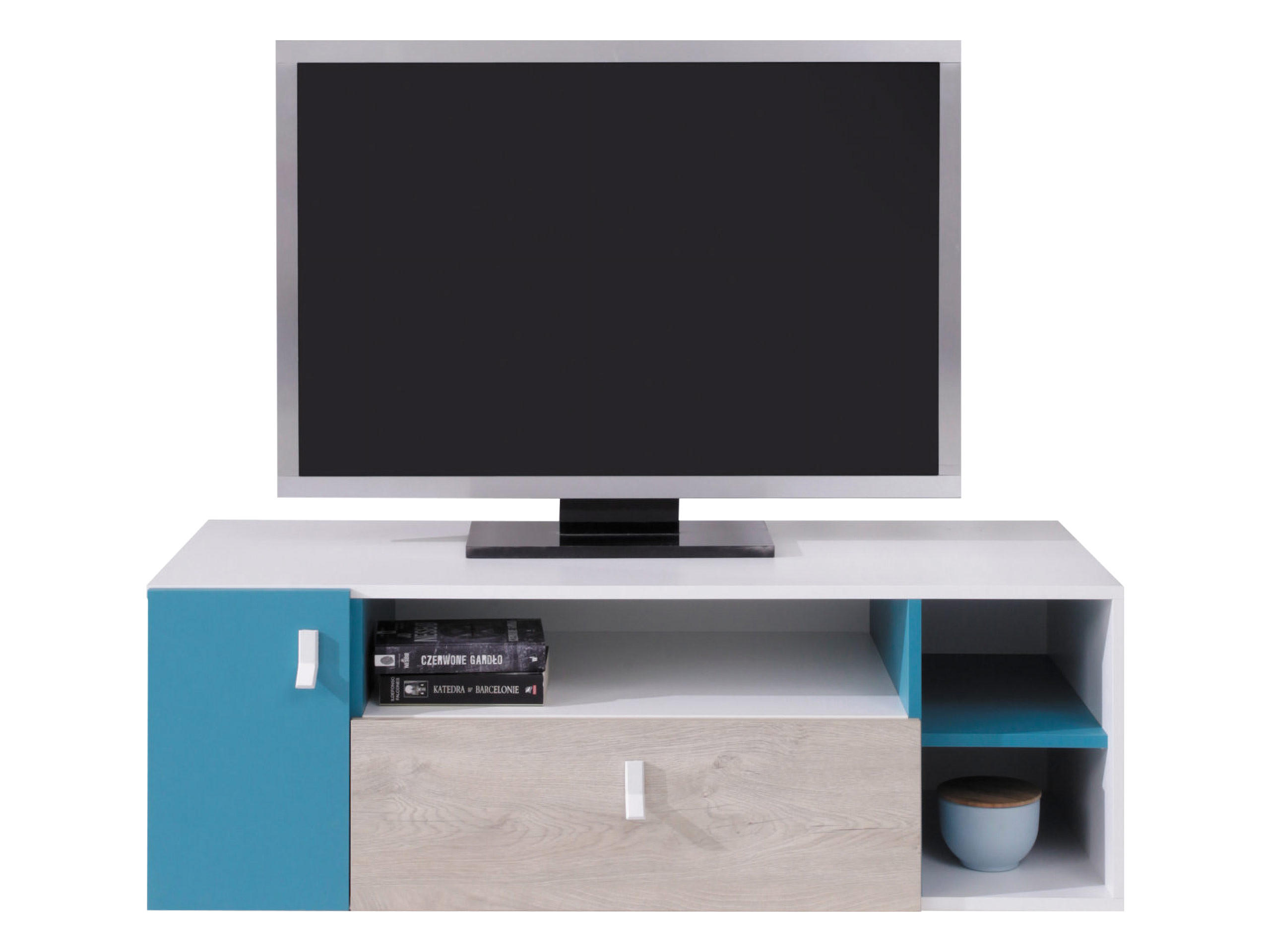 Mirjan24 Tv-Lowbaord Eiche, Blau 120x40x50 cm