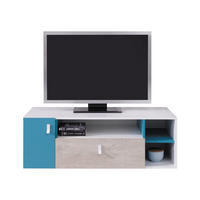 TV-LOWBAORD Planet 10 - Blau/Eichefarben, Holzwerkstoff (120/40/50cm)