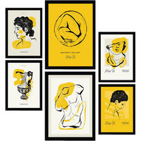 POSTER Set Mit 6 In Schwarzer Tinte Umarmung Von Der Griechischen Mythologie Inspirierte A3 & A4 Rahmenlos - Klar, Papier (29/3cm) - Nacnic