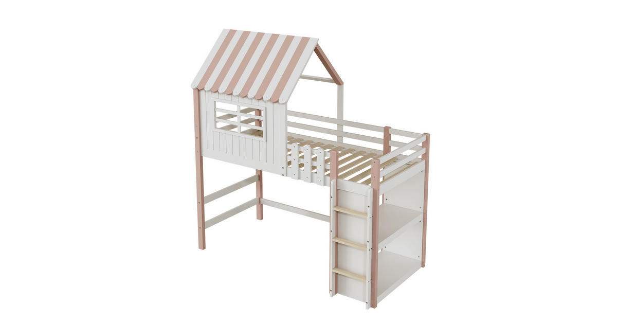 ComfortXL HOCHBETT 90/200 cm DE-01204, in Rosa, mit Dachform und ...