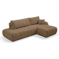 ECKSOFA Braun ALOO Mit Schlaffunktion Rechts Stoff Bouclé - Braun, Textil (176/276cm) - Sepro Meble