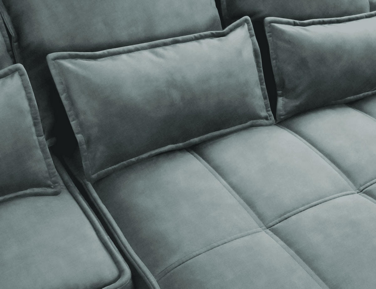 ECKSOFA mit Schlaffunktion und Bettkasten - Grün, Textil (196/265cm) - Eltap