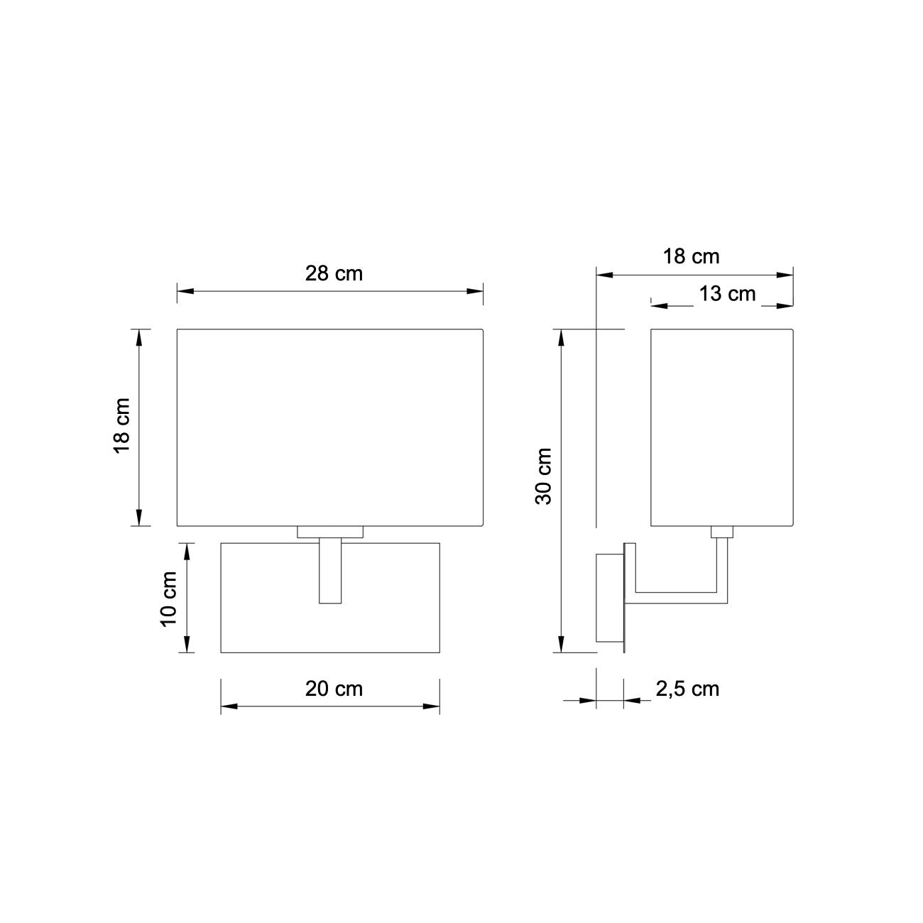 WANDLEUCHTE Erdal, Weiß, 30cm - Weiß, Metall (18/30/28cm) - KOSILUM