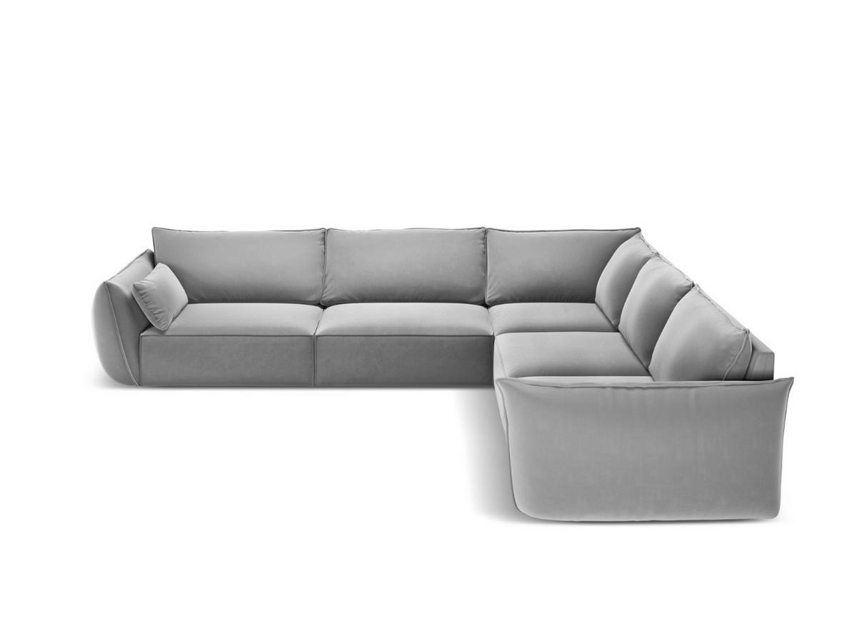 WENDBARES-ECKSOFA Kaelle aus Samt grau 7 Sitzplätze - Grau, Textil (286/286cm) - Micadoni
