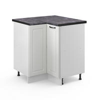 ECKUNTERSCHRANK R-Line Weiß Landhaus 75.6 cm, AP Anthrazit - Weiß, Holzwerkstoff (75.6/81.6/60cm) - Vicco