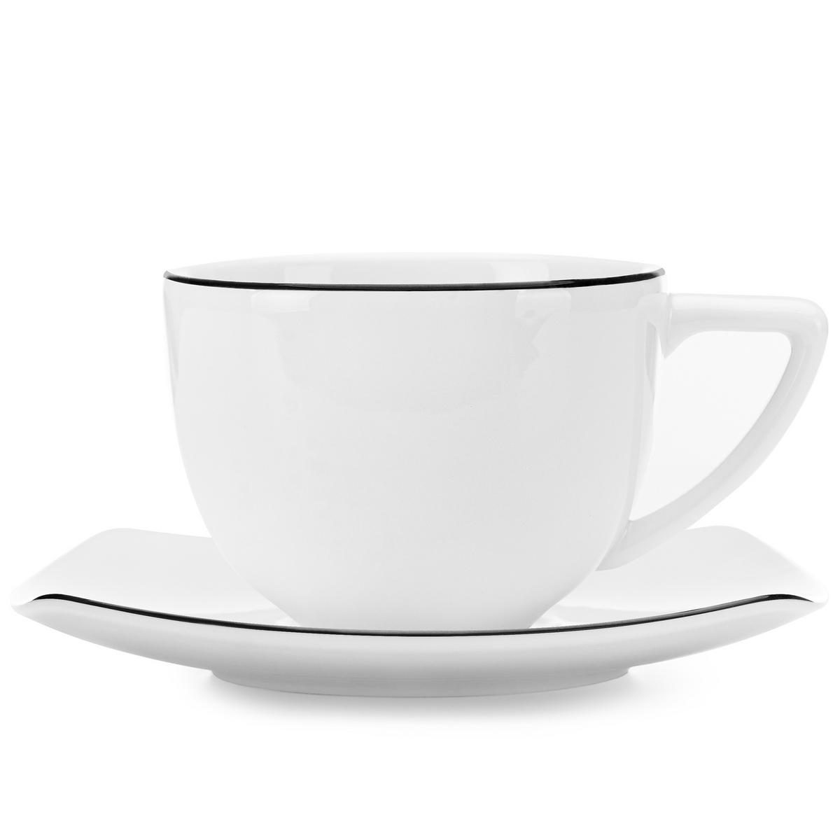KAFFEETASSENSET CARLINA 12-tlg - Weiß, Keramik (14/2/14cm) - KONSIMO®