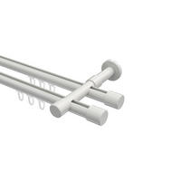 INNENLAUF-GARDINENSTANGEN-SET Prestige Santo 600 cm (geteilt in 3 x 200 cm), 2-läufig, 20 mm Ø Weiß - Weiß, Metall (600cm) - INTERDECO