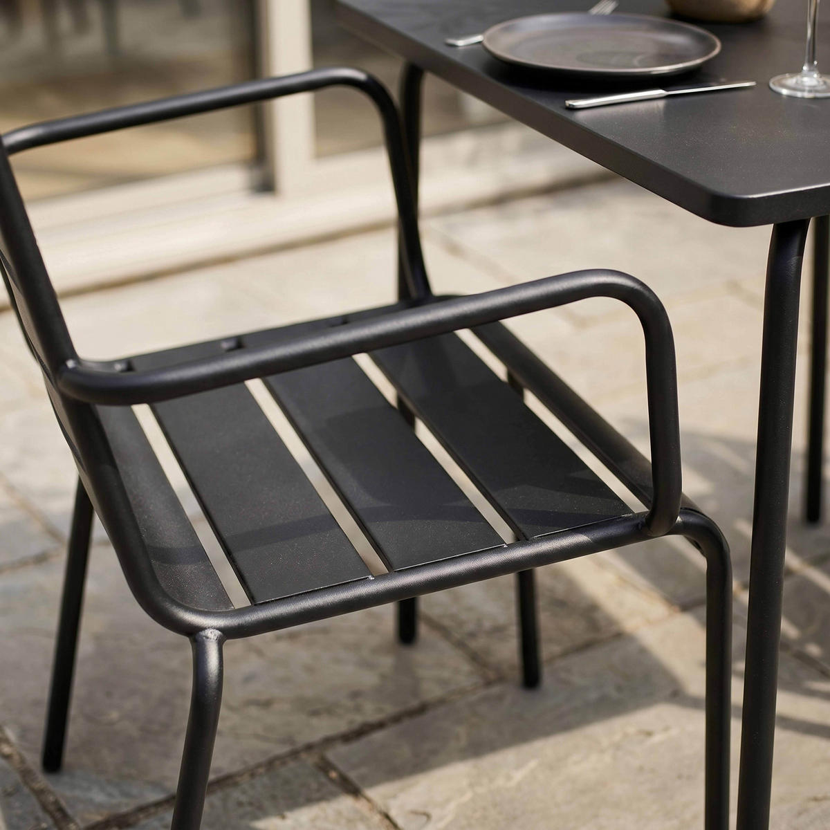 GARTENSET 3-tlg., Grau - Grau, Metall - Oviala