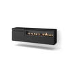 TV-SCHRANK schwarz, mit Elektrokamin, Hängend, 150/35/45cm - Schwarz, Holzwerkstoff (150/45/35cm) - Skraut Home