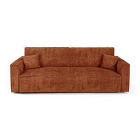 SCHLAFSOFA mit Stauraum Cord Terrakotta 254cm - Dunkelorange/Terracotta, Textil (254/78/95cm) - Premium Interiors