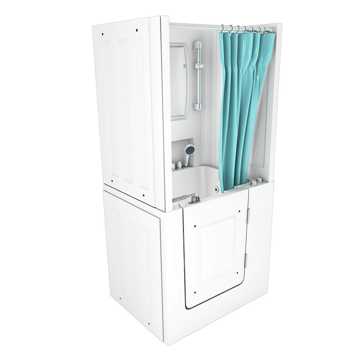 DUSCHE Whirlpool mit Tür S02D-WP-TH-C-R - Weiß, Glas/Kunststoff (100/78/205cm) - AcquaVapore by Sandra Jentho