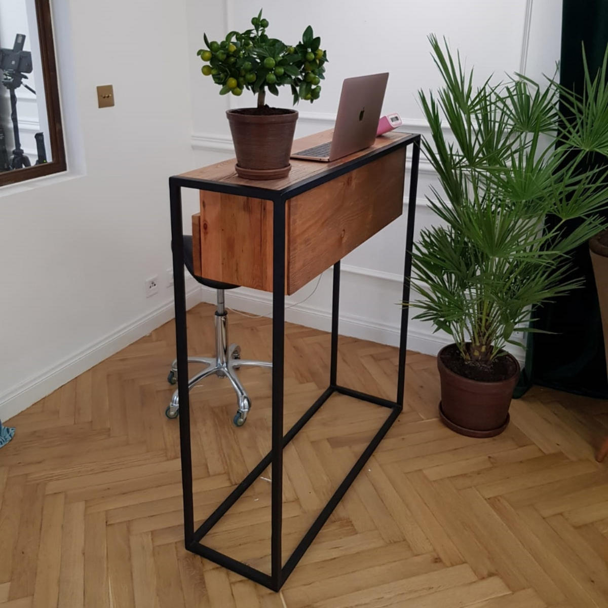 KONSOLENTISCH aus Eiche mit Schubladen ins Flur MERIS - Eichefarben, Holz (95/90/30cm) - Rawood Furniture