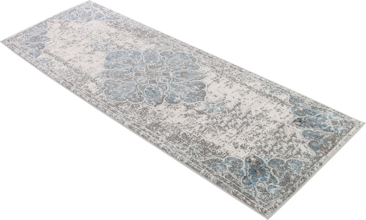 TEPPICHLÄUFER VALLEY hellblau vintage 100/300 cm - Hellblau, Textil (100/300cm) - Tapiso