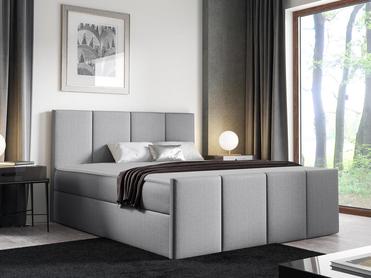 BOXBETT Lars - Hellgrau, Holz (120/200cm) - MIRJAN24