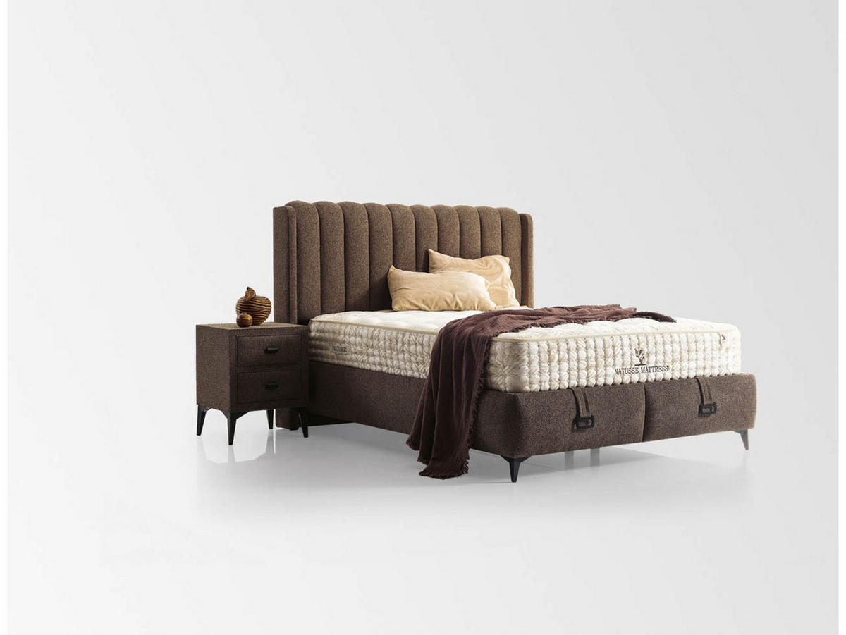 POLSTERBETTSET Intense 180x200 Braun - Braun, Metall (180/200cm) - Villa Möbel