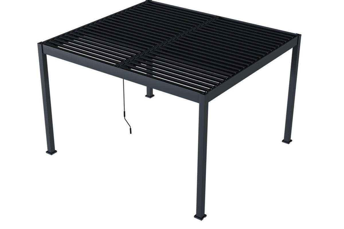 LAMELLENDACH-PERGOLA Oasis 3,6 x 4 m Anthrazit Aluminium - Grau, Kunststoff (80/175/120cm) - Green Spirit