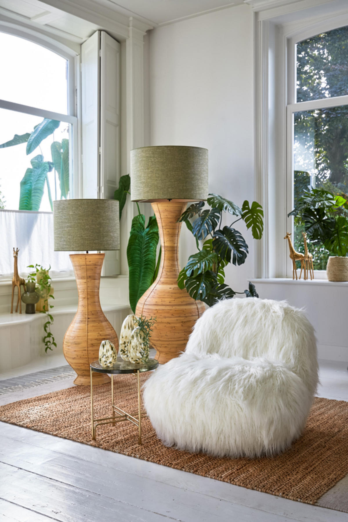 STEHLEUCHTE Bupak Braun Ø42/145 cm - Braun, Holz (42/42/145cm) - Light & Living