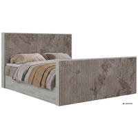 KONTINENTÁLNÍ POSTEL NORDIC DUO 160/200 - Světle hnědá Manšestr - Topper Visco - H3 - černá/světle hnědá, textil/plast (160/200cm) - MKS