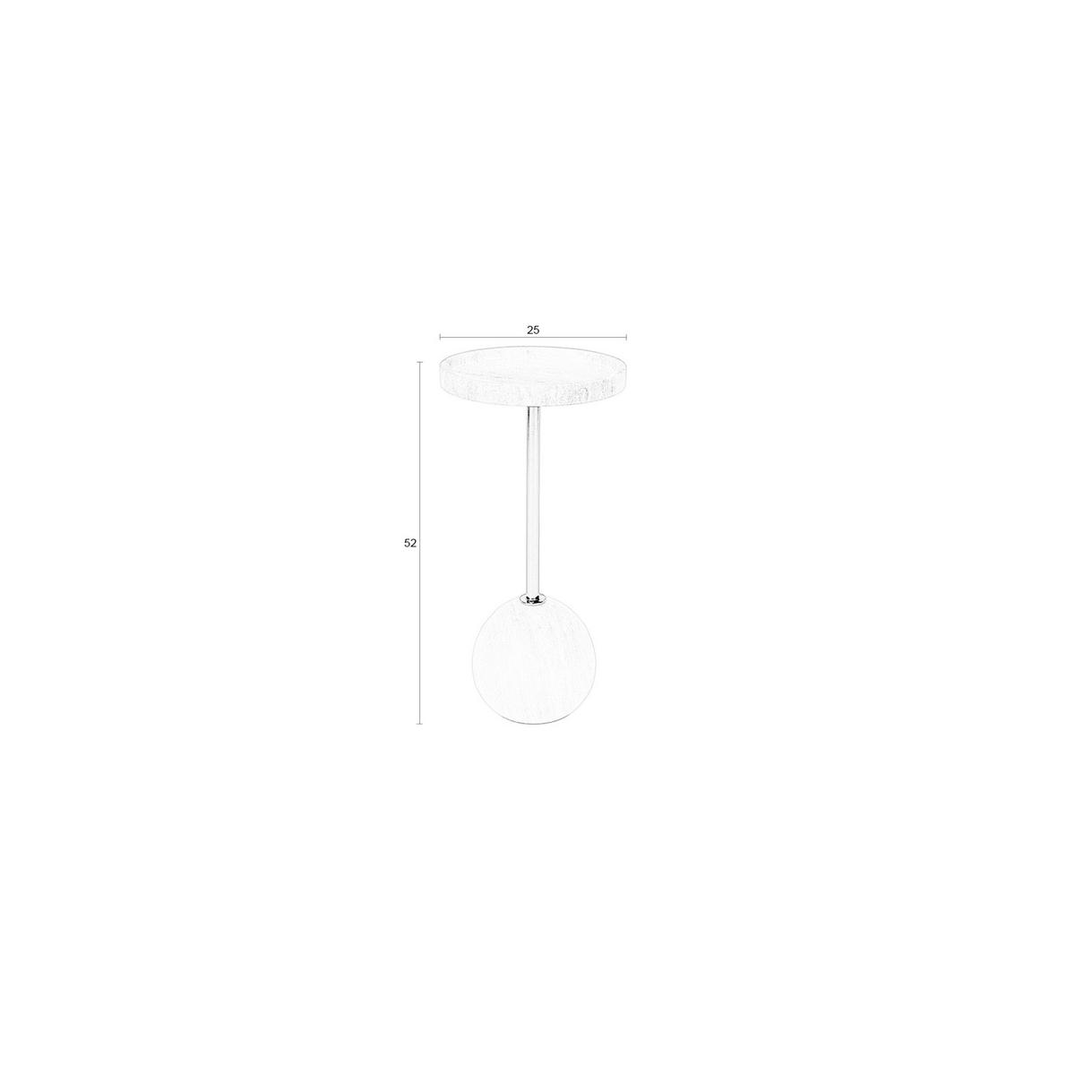 BEISTELLTISCH Cocktail Rund 25 cm - Grau, Stein (25/25/52cm) - Zuiver