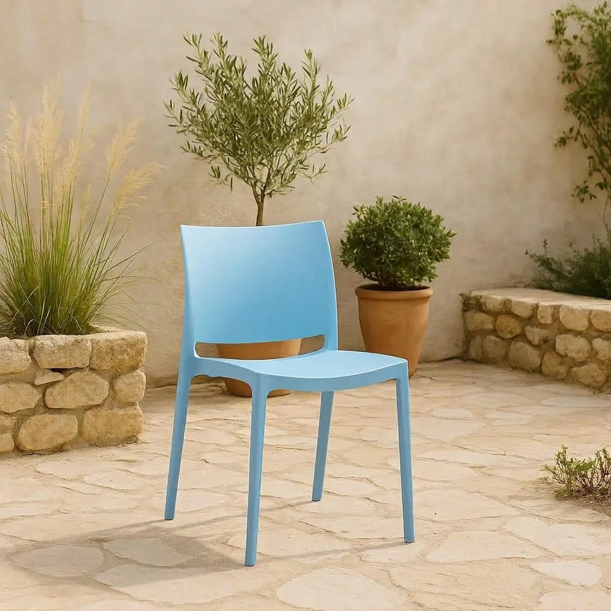 STUHL ENZO hellblau - Blau, Kunststoff (44/81/45cm) - Légia Home