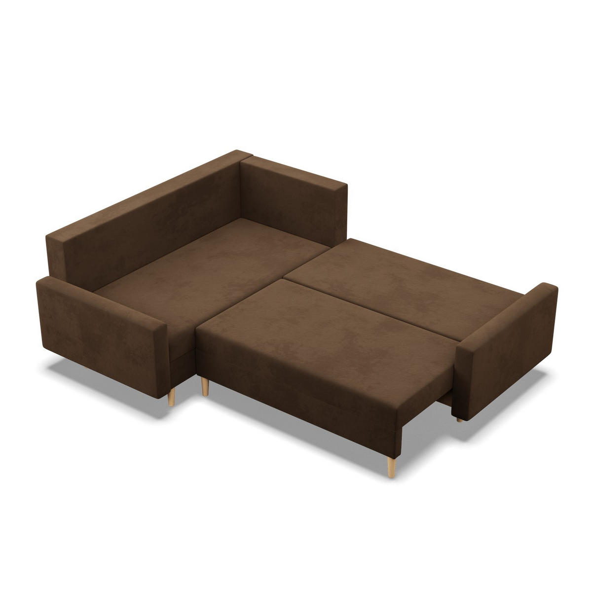 ECKSOFA MIT SCHLAFFUNKTION LINKS BLANK , Braun - Braun, Textil (223/175cm)