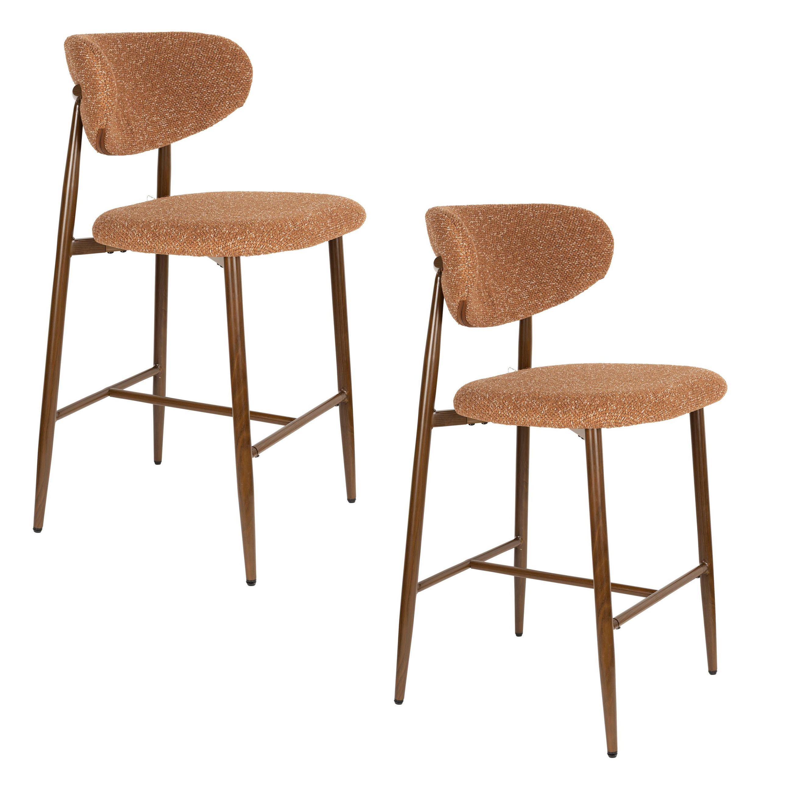 BARHOCKER Noor Rückenlehne 66 cm Terrakotta - 2 er Set - Terracotta, Kunststoff (52/98/55cm) - Housecraft Living
