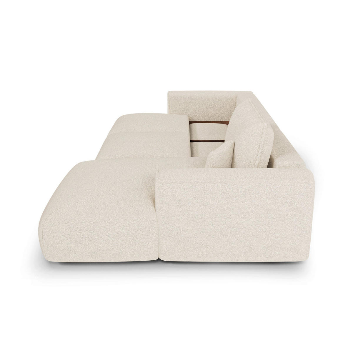 ECKSOFA rechtwinklig COMO Frottee Creme 297cm - Creme, Textil (297/167cm) - Premium Interiors