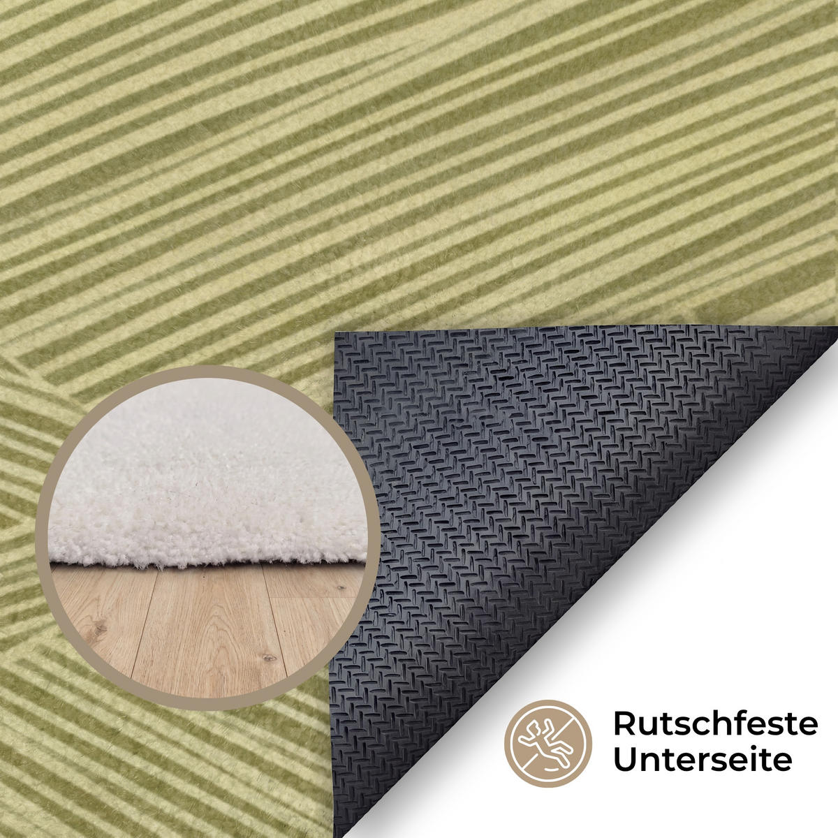 KOBERCE - Abstraktné - Moderné - Zelené - 140x200 cm - olivovozelená, textil/plast (140/0.4cm) - OnlyWow