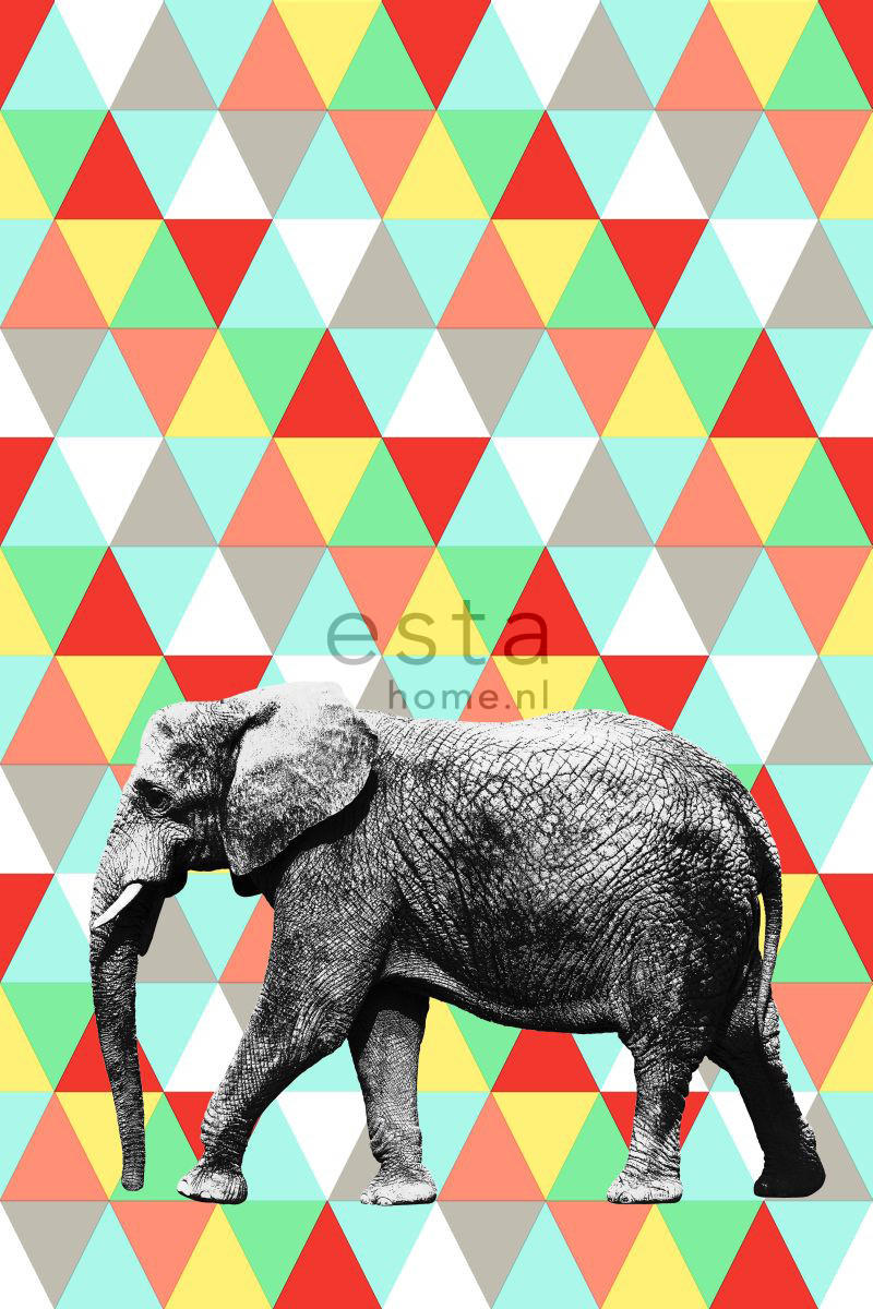 FOTOTAPETE Elefant 200 x 279 cm - Rot, Papier (200/279cm) - ESTAhome