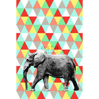 FOTOTAPETE Elefant 200 x 279 cm - Rot, Papier (200/279cm) - ESTAhome