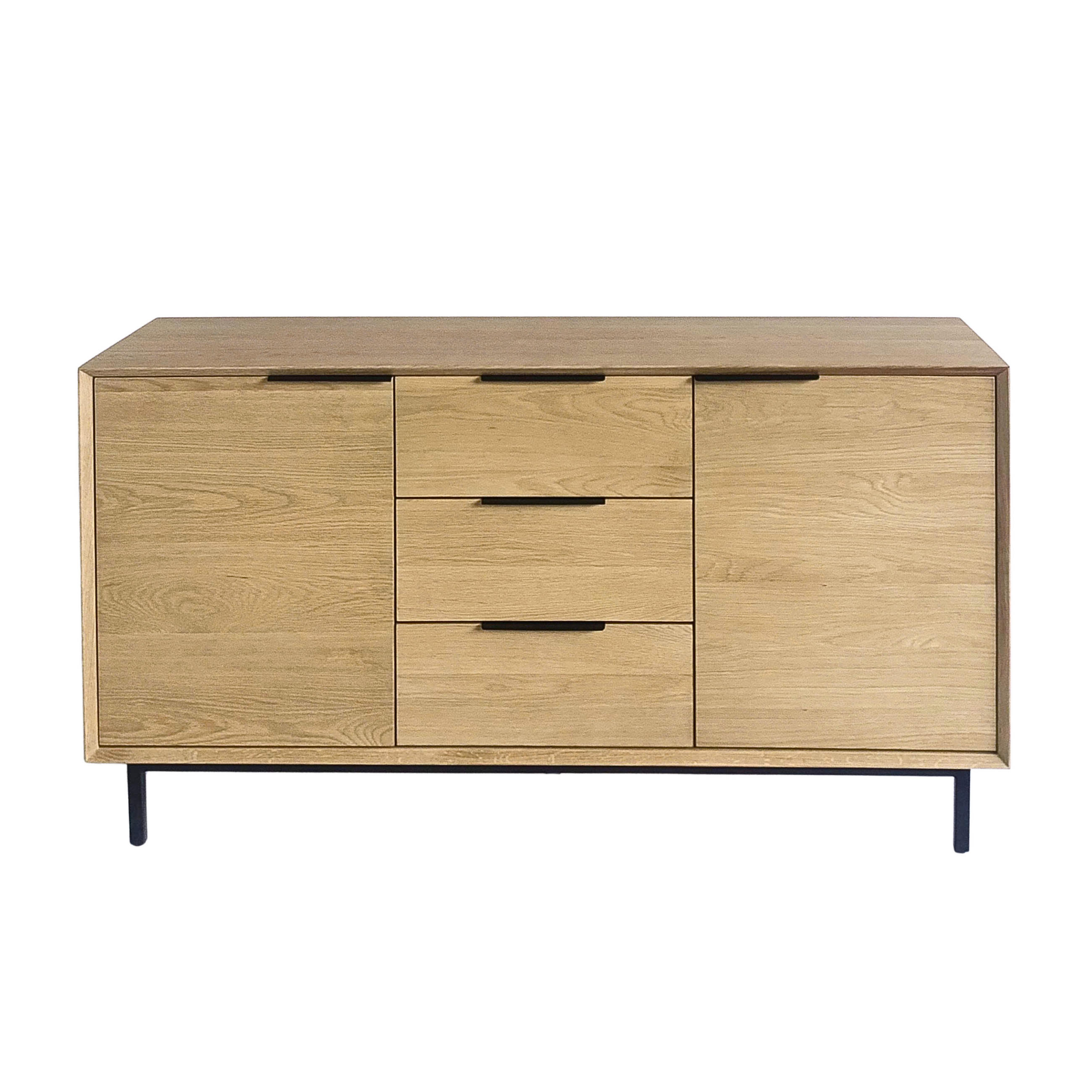 SIDEBOARD Bergen, Natur Massiveiche - Beige, Holz (150/80/43cm) - WOODEK