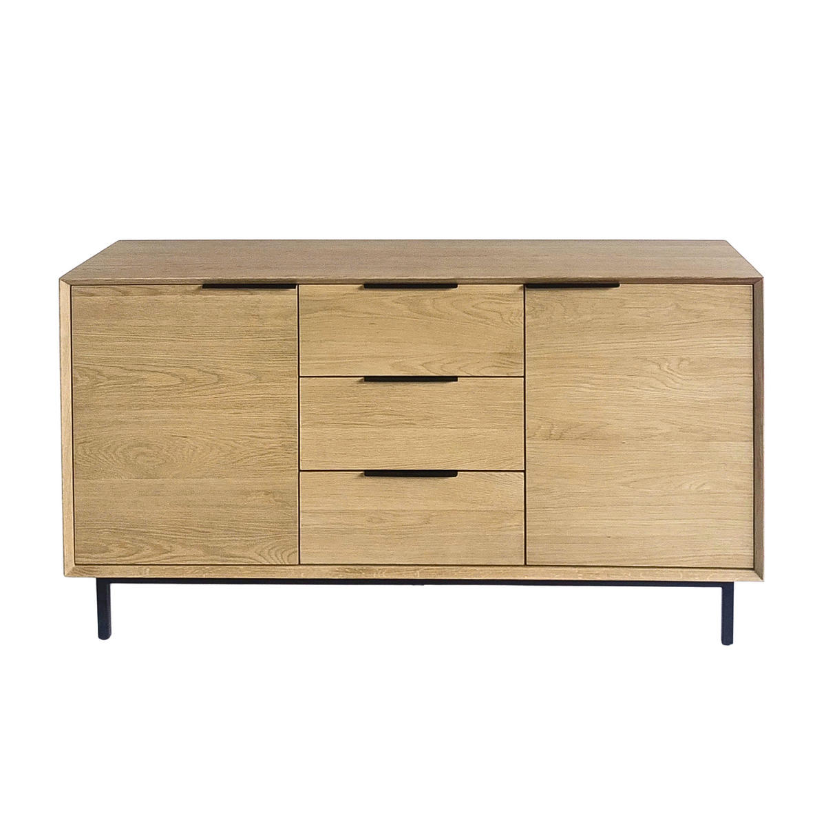 SIDEBOARD Bergen, Natur Massiveiche - Beige, Holz (150/80/43cm) - WOODEK
