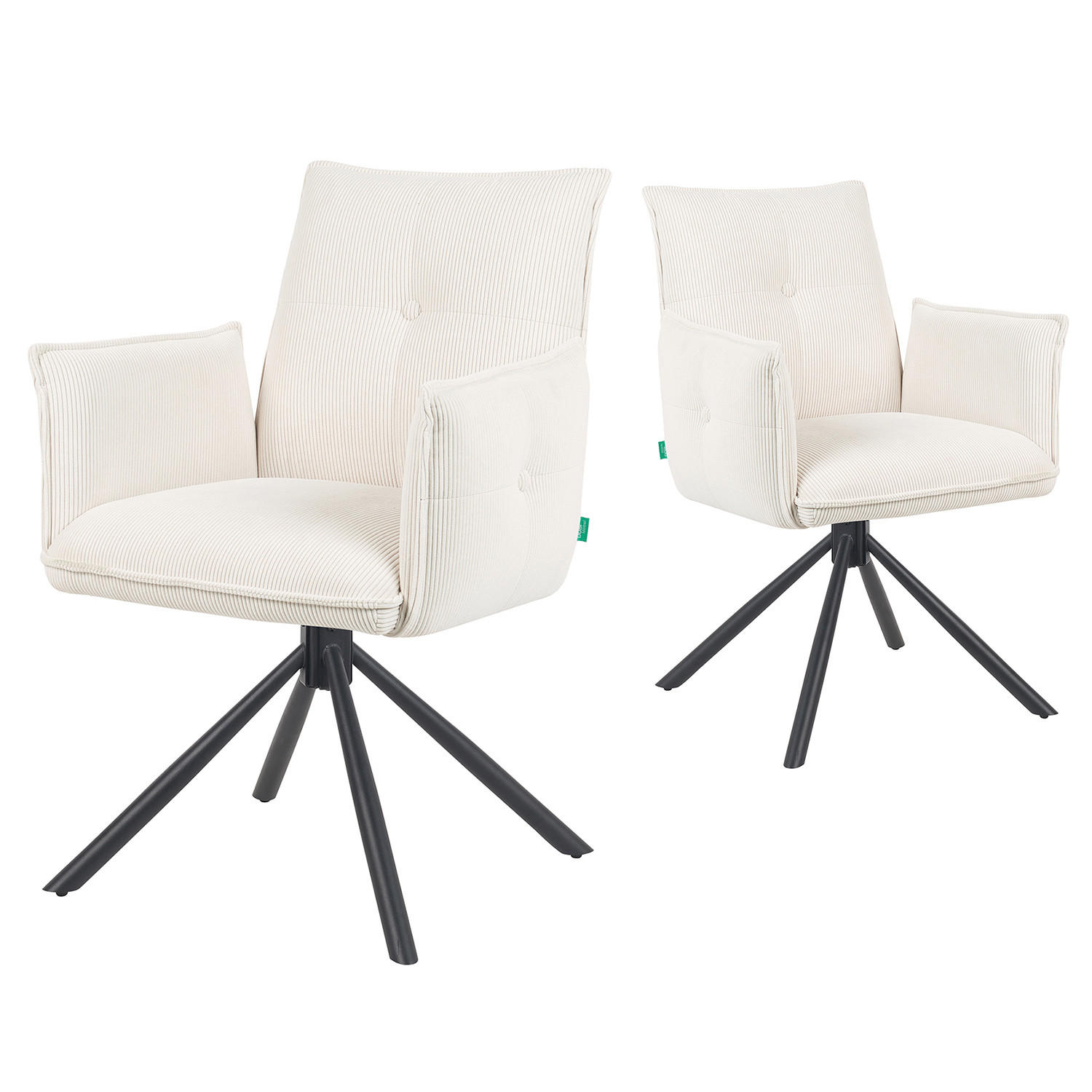 Dubi Möbel Armlehnstuhl Creme 60x88x63 cm