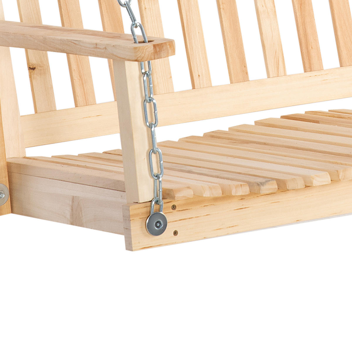 HÄNGEBANK, Tannenholz, Stahl, Naturholz - Naturfarben, Holz/Metall (69/60/117cm) - Outsunny