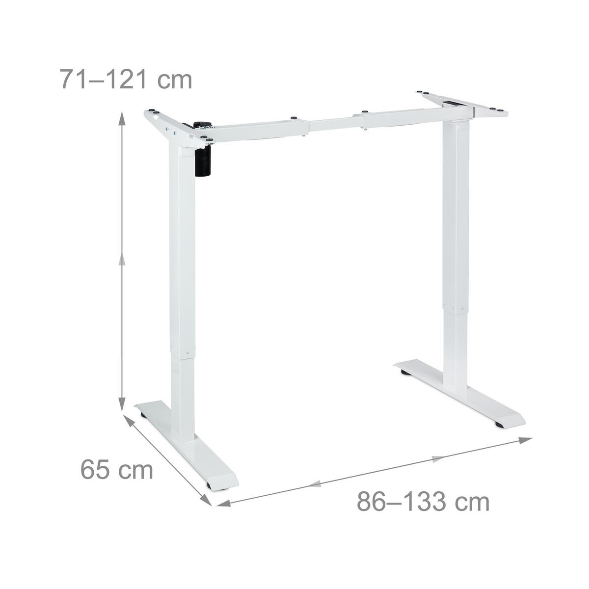 TISCHGESTELL - Weiß, Metall (65/86/71cm) - Relaxdays