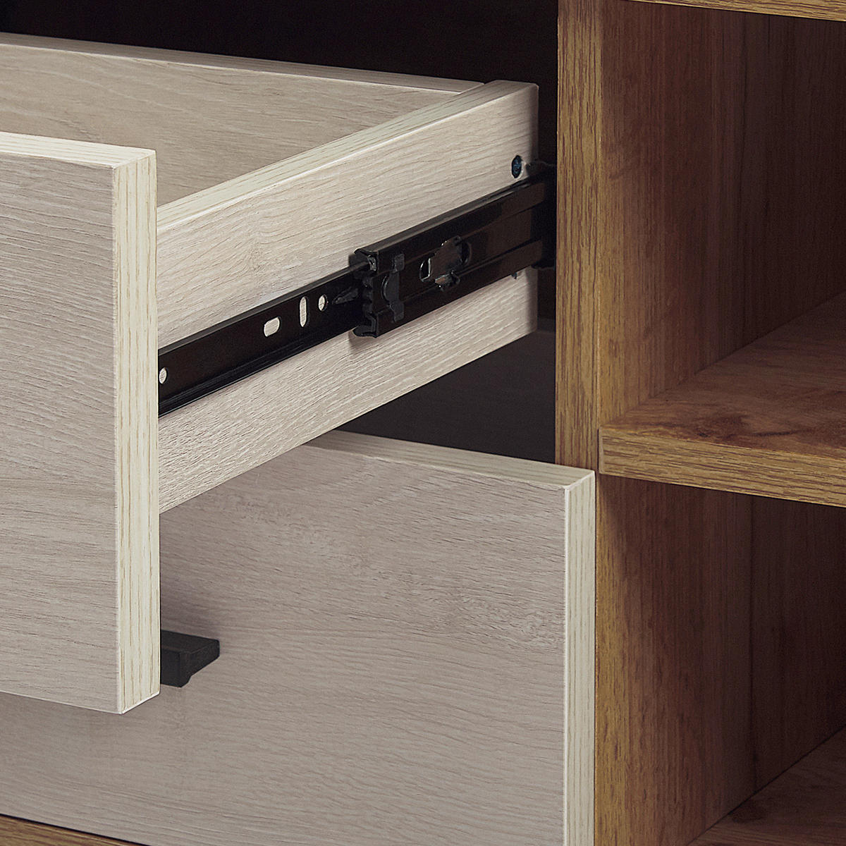TV-MÖBEL Hellbraun, Weiß FLORIDA 40/120/49 cm - Hellbraun, Holzwerkstoff (120/49/40cm) - Beliani
